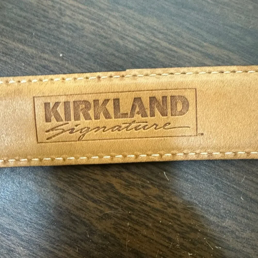 Kirkland signature Italian full grain leather belt brown size 32